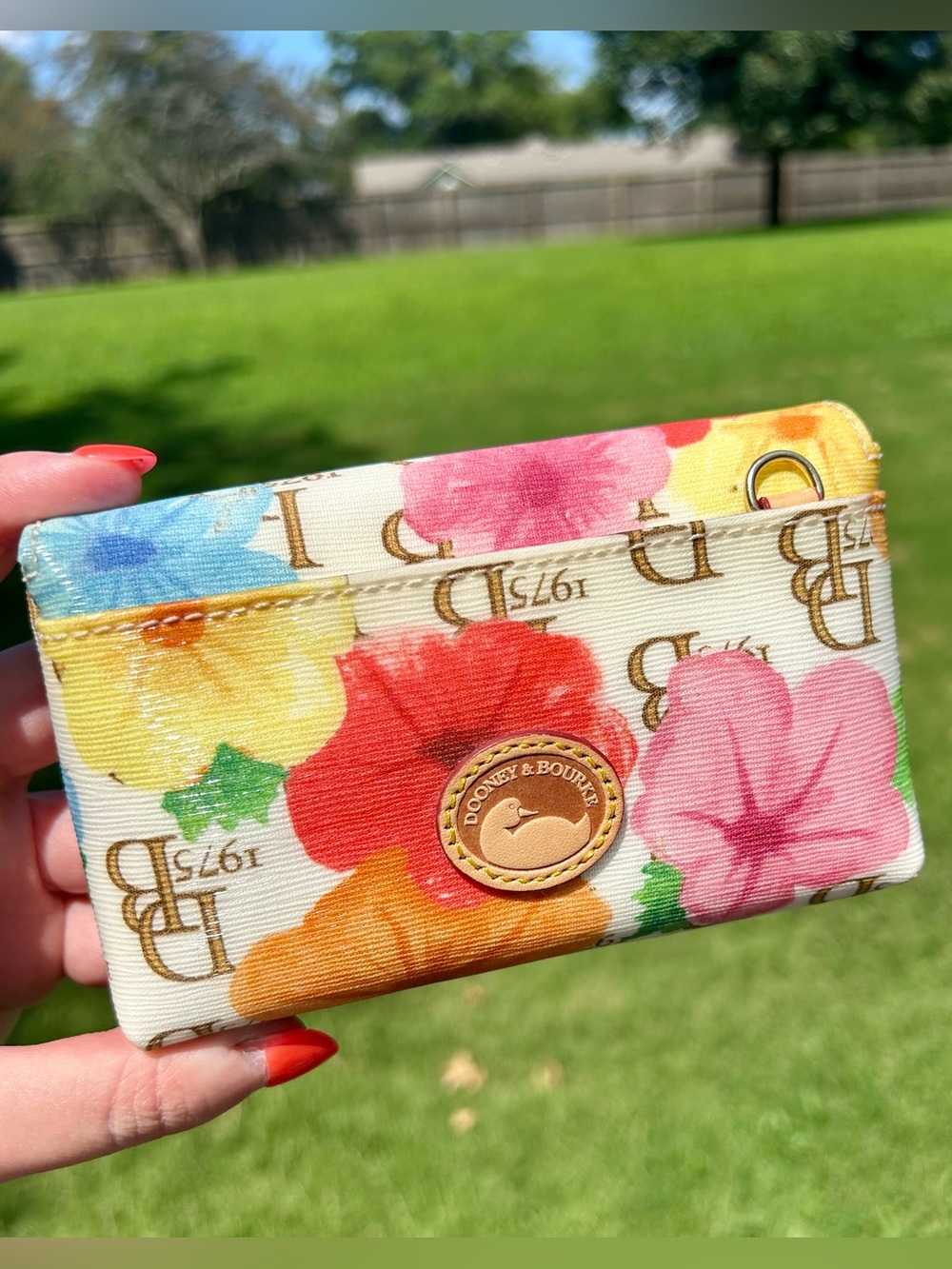 Dooney & Bourke DB 1975 Hibiscus Floral Janine Satchel & Wallet EUC - Picture 14 of 16